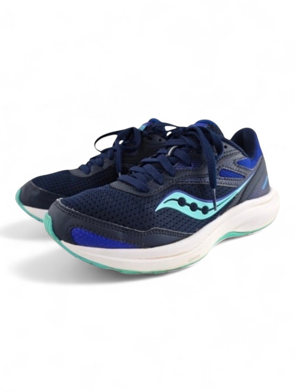 Saucony Women's Cohesion 15 Navy Blue Teal Versarun Running Shoes 8